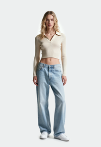 Ribbed-Knit Long-Sleeve Top
