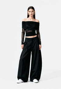 Women Off-Shoulder Sheer Top