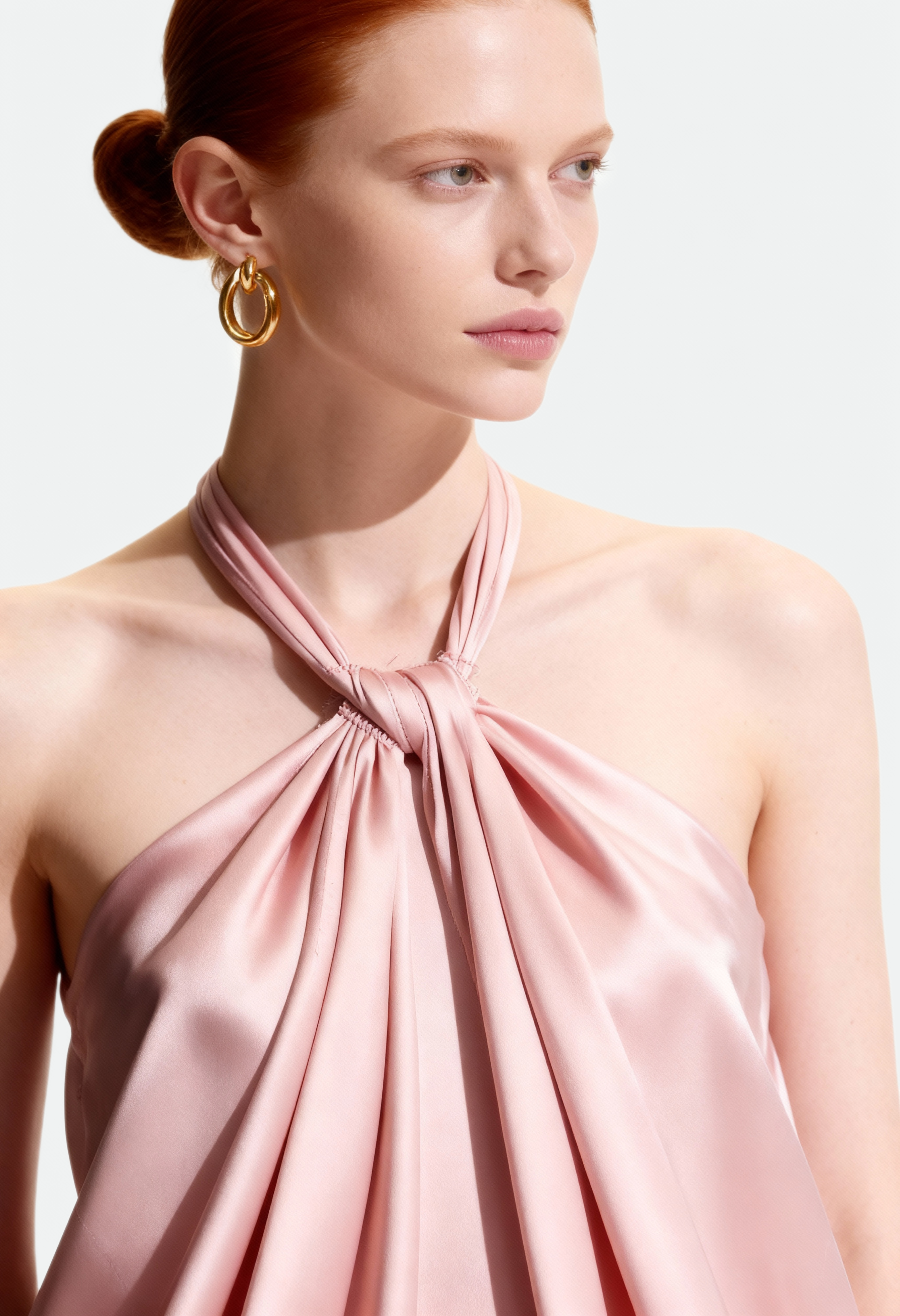 Soft Pink Halter-Neck Dress